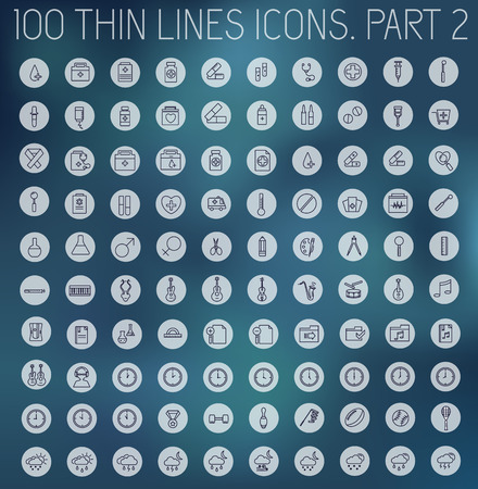 part 2 of collection thin lines pictogram icon set concept backgのイラスト素材