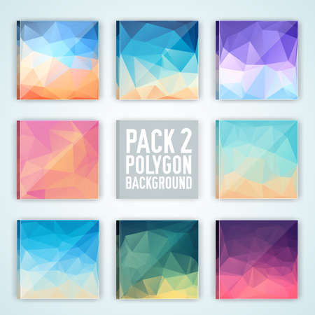 collection bright colors set polygonal backgrounds concept. Vectのイラスト素材