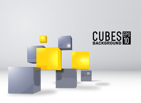 realistic cubes background concept. Vector illustrationのイラスト素材
