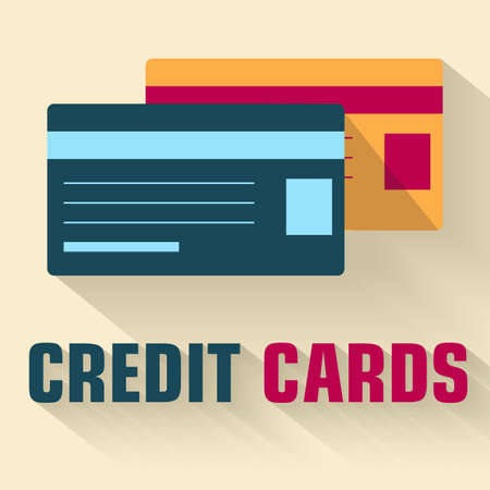 flat credit cards icon concept. vector illustration designのイラスト素材