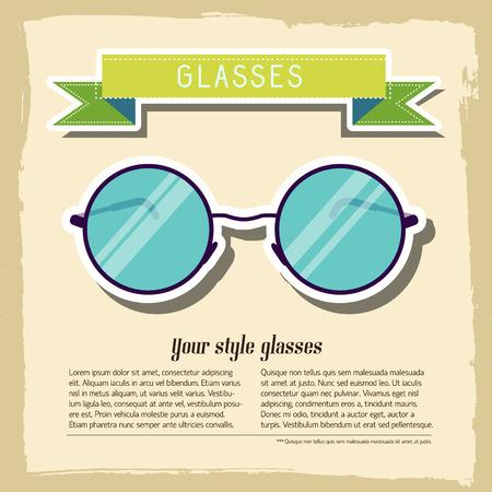 retro glasses background concept. vector illustrationのイラスト素材