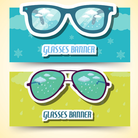 retro glasses background concept. vector illustrationのイラスト素材