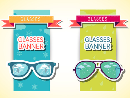 retro glasses background concept. vector illustrationのイラスト素材