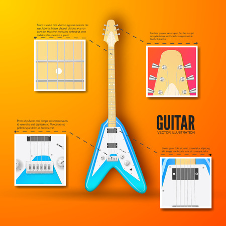guitar background concept. Vector illustrationのイラスト素材