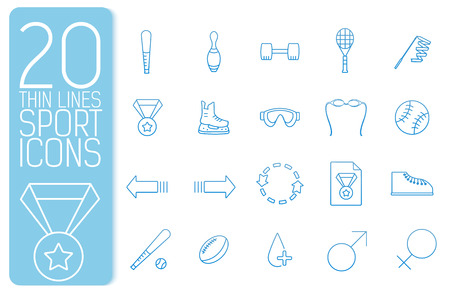 thin line sport set icons concept. Vector illustration designのイラスト素材