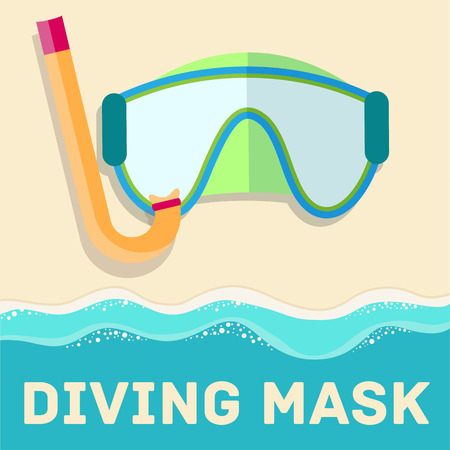 retro flat diving mask concept. vector illustration designのイラスト素材