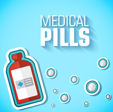 Medicine flat icons set concept. Vector illustrationのイラスト素材