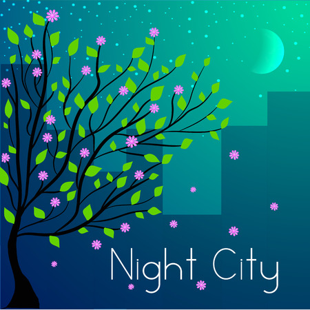 night city background concept. Vector illustrationのイラスト素材
