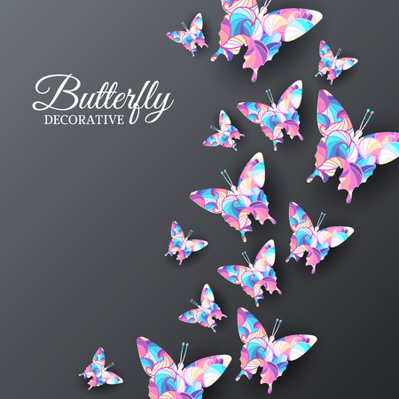 beautiful colorful butterfly background conceptのイラスト素材
