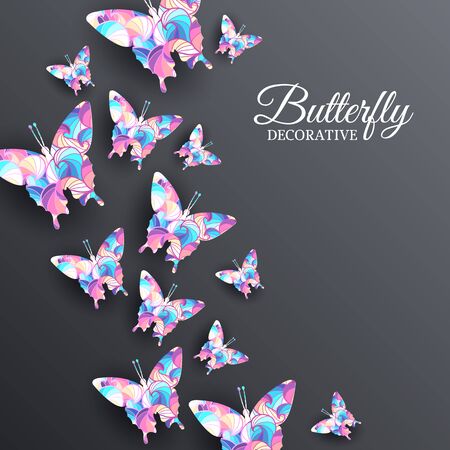 beautiful colorful butterfly background concept.のイラスト素材