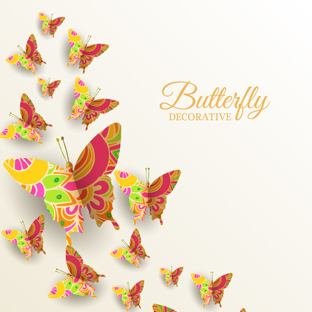 beautiful colorful butterfly background concept.のイラスト素材