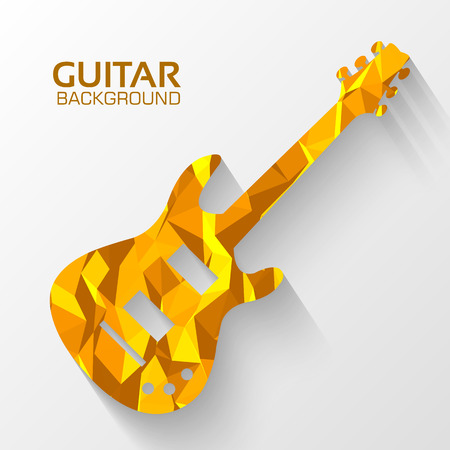 Polygonal electro guitar vector background conceptのイラスト素材