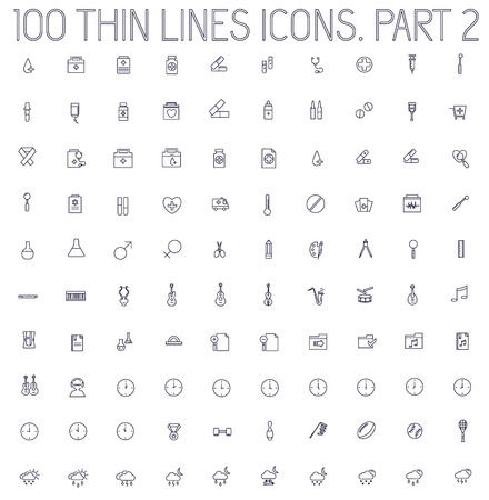 part 2 of collection thin lines pictogram iconのイラスト素材