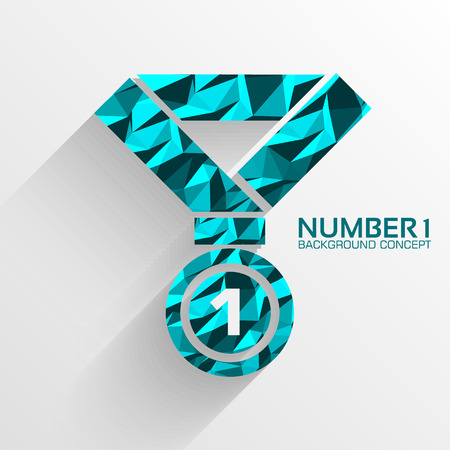 Polygonal medal number one vector backgroundのイラスト素材