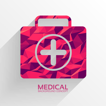 Polygonal medical first aid kit vector backgroundのイラスト素材