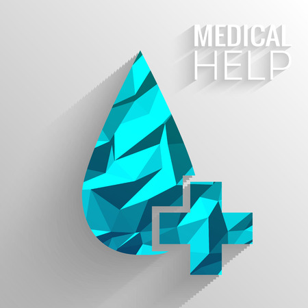 Polygonal medical blue cross vector backgroundのイラスト素材