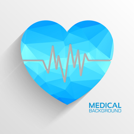 Polygonal  medical heart vector backgroundのイラスト素材