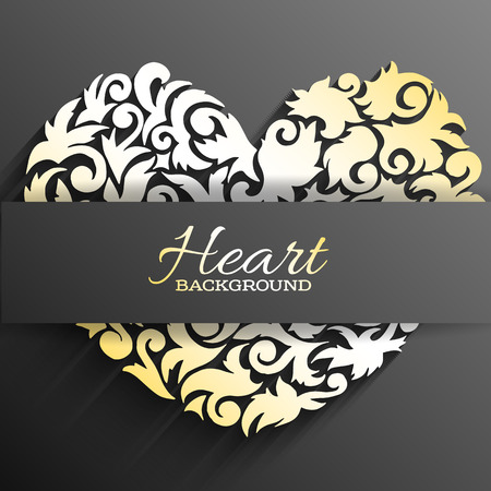 ornament heart decorative card or invitation happy valentinesのイラスト素材