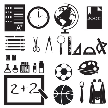 icons set of back to school concept pictogramのイラスト素材