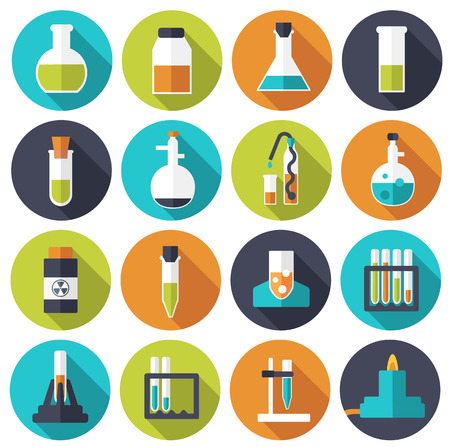 Retro experiments in a science chemistry laboratory iconのイラスト素材