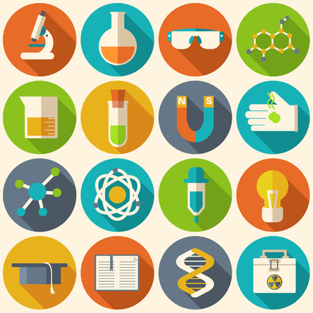 Retro experiments in a science chemistry laboratory iconのイラスト素材