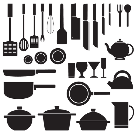 flat kitchen table for cooking in house illustrationのイラスト素材