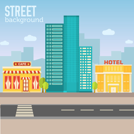 skyscraper building in city space illustrationのイラスト素材