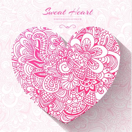 abstract ornament heart illustration conceptのイラスト素材