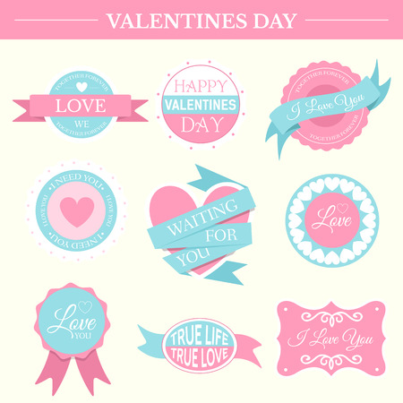 Set of labels for Valentine's Day background concept. Vectorのイラスト素材