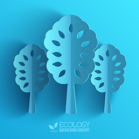 Blue eco neture tree vector illustration backgroundのイラスト素材