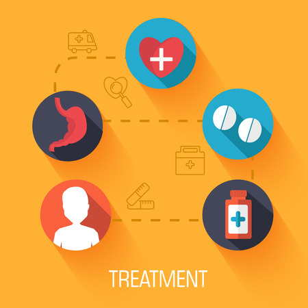 set of medical illustrations concepts infographicのイラスト素材