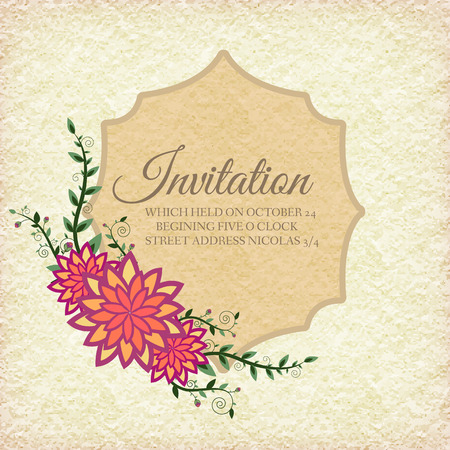 Hand drawn flower abstract background ornament illustration concept. Vector decorative retro banner of card or invitation design. Vintage traditional, Islam, arabic, indian, ottoman motifs, elements.のイラスト素材