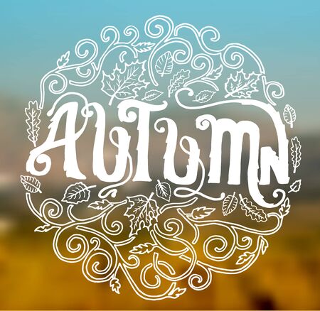 Autumn circle art decoration ornament background concept. Vector illustration design label element templateのイラスト素材