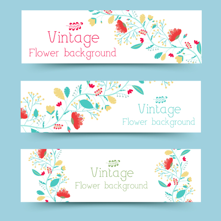 retro flower banners concept. Vector illustration designのイラスト素材