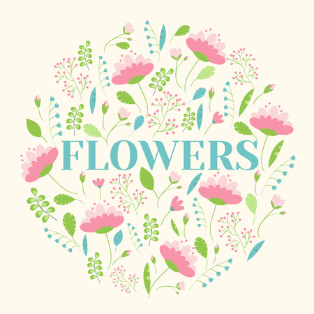 Pastel flower circle infographics template concept. Icons design for your product or design, web and mobile applications. Vector flat with long shadow illustration backgroundのイラスト素材