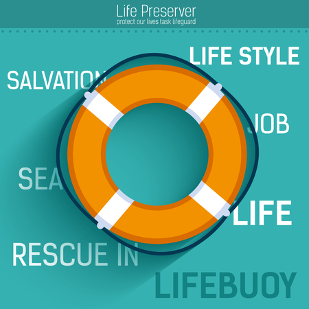 Lifebuoy for rescue salvation life.  Vector icon illustration background. Colorful template for you design, web and mobile applications conceptのイラスト素材