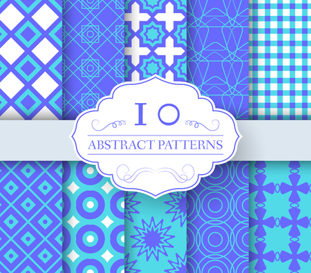 collection set abstract swatches seamless pattern.  Endless texture, minimalistic, universal, print with label logo concept. Vector template for greeting card or invitation design backgroundのイラスト素材