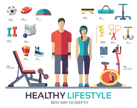 Sport life style infographic device equipment. Fitness icon.のイラスト素材