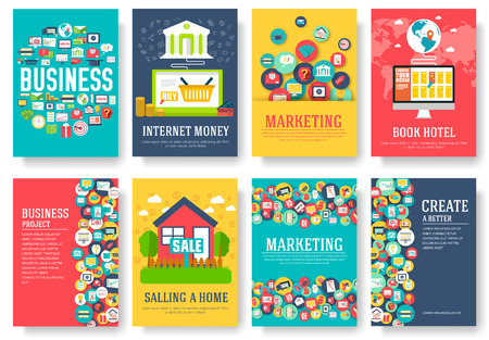 Business elements cards set. Marketing template of flyear, magazines, posters, book cover, banners, booklet. idea infographic concept background. Layout illustrations modern pages with typographyのイラスト素材