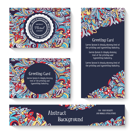 Set of old ramadan flyer pages ornament illustration concept. Vintage art traditional, Islam, arabic, indian, magazine, elements. Vector decorative retro greeting card or invitation layout design.のイラスト素材