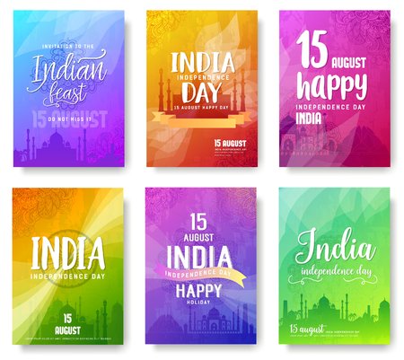 Set of Indian independence day festival ornament.のイラスト素材