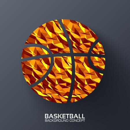 Polygonal basketball vector background concept. Illustration tamplate for web and mobileのイラスト素材