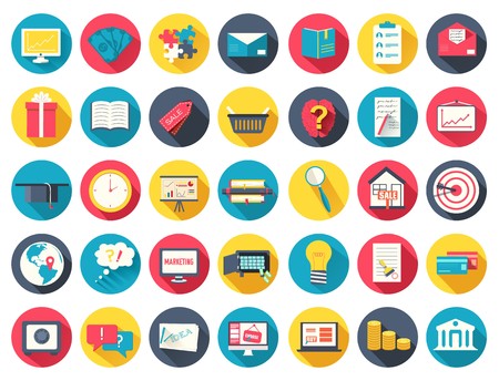 Big collection business, education, online training, marketing  background concept. Vector illustration for colorful template for you design, web and mobile applications.のイラスト素材
