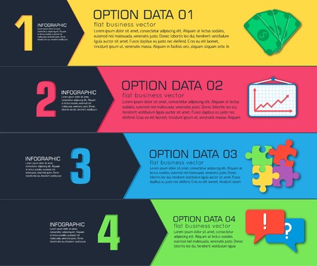 Business flat infographic template with text fields. Vector Illustrationのイラスト素材