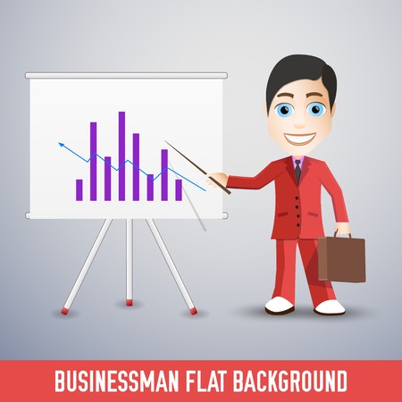 businessman flat background concept. Vector illustrationのイラスト素材