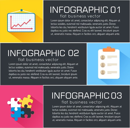 Business flat infographic template with text fields. Vector Illustrationのイラスト素材