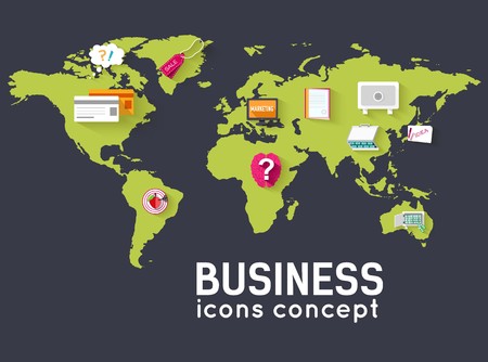 world business flat infographic template with text fields. Vector Illustration designのイラスト素材