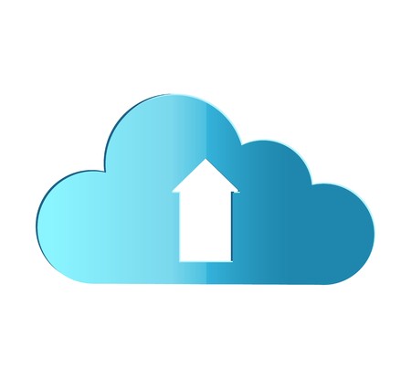 Cloud upload information on server illustration concept. Realistic with shadow style. Vector template of element for your product or infographics design, web and mobile applicationsの写真素材