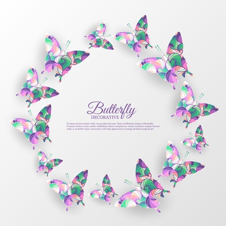 beautiful colorful butterfly background concept. Vector illustration template designのイラスト素材