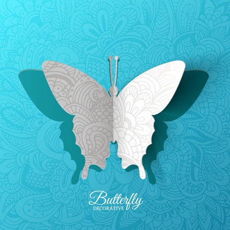 beautiful colorful butterfly background concept. Vector illustration template design.のイラスト素材
